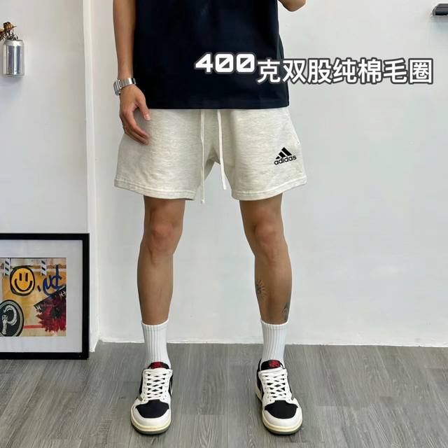 Adidas Basic Printed Double-strand 400g Pure Cotton Terry Men and Women Couple