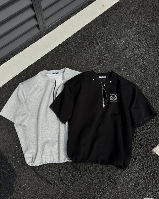 New Loewe half-zip three-dimensional metal buckle decorated ribbed knitted coup
