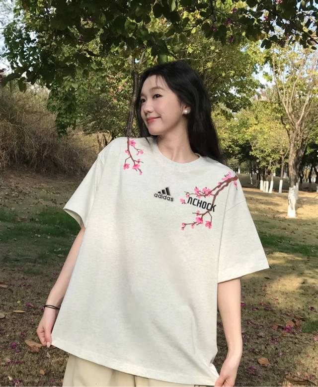 Adidas American high street Chinese style short-sleeved couple style short-slee