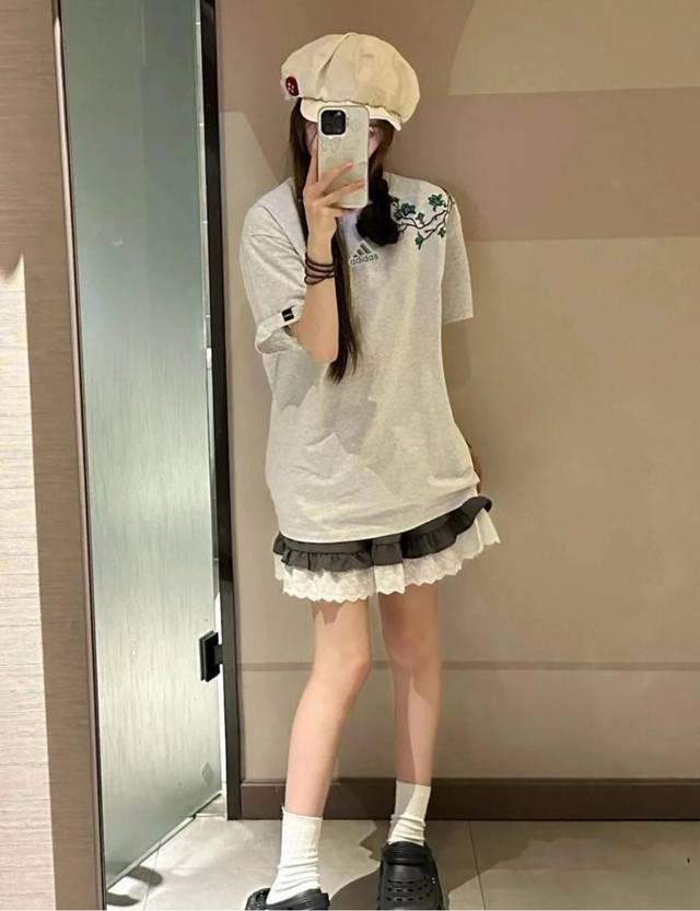 Adidas American high street Chinese style short-sleeved couple style short-slee