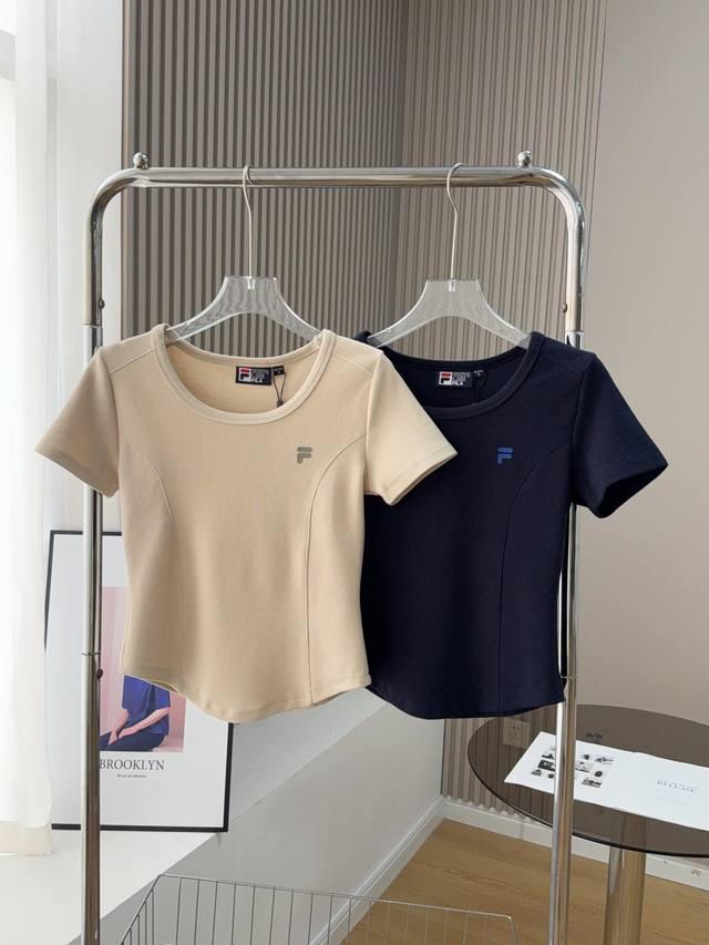 Fila Fusion Fila Fashion Women's Knitted Short-sleeved Shirt 2025 Early Autumn N