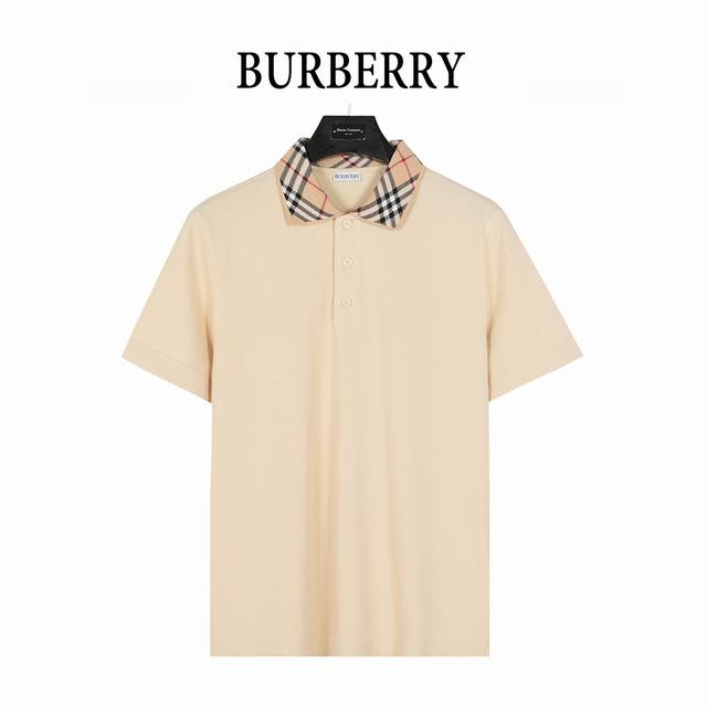 Burberry 25Ss Plaid Collar Splicing Lapel Short Sleeve Polo Shirt The same custo