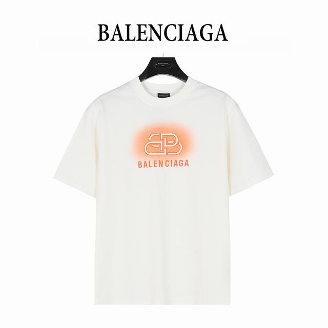 Balenciaga 25Ss lock letter embroidery and inkjet hole short-sleeved T-shirt Ret
