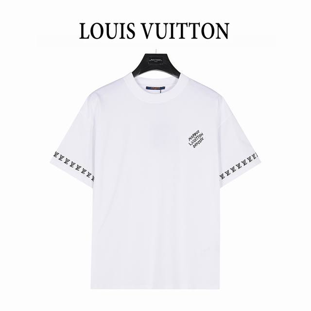 Louis Vuitton 25Ss sleeve logo minimalist letter embroidery short-sleeved T-shir