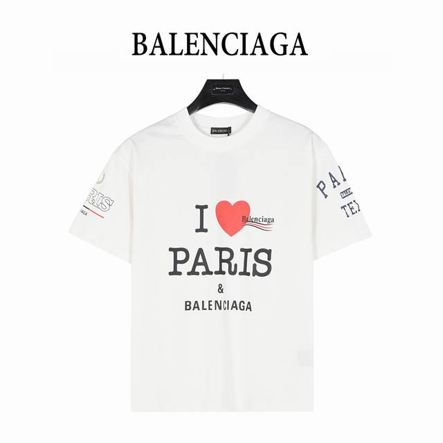 Balenciaga & Paris 25Ss co-branded multi-element logo printed short-sleeved T-sh
