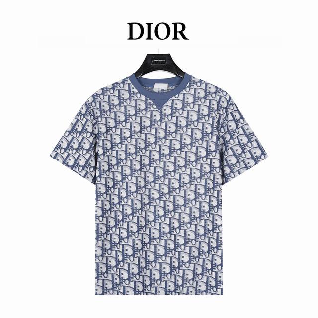 Dior 25Ss full-printed Cd old flower jacquard towel short-sleeved T-shirt was or