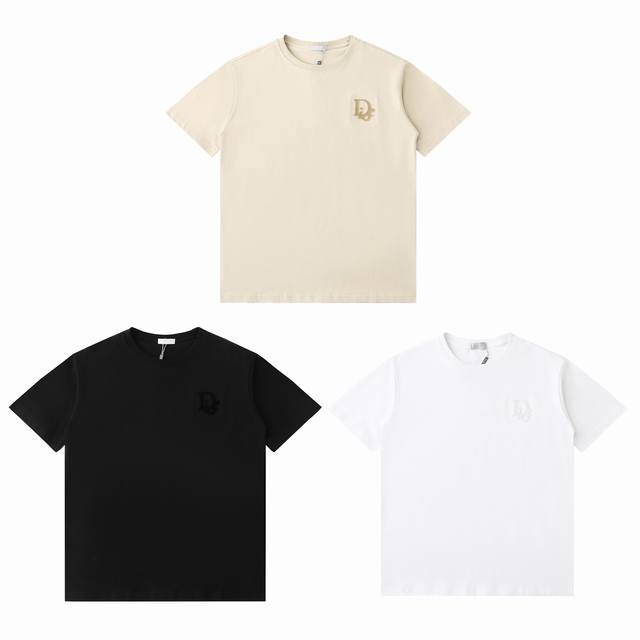 Top replica 25Ss Dior toothbrush classic embroidered round neck short-sleeved T