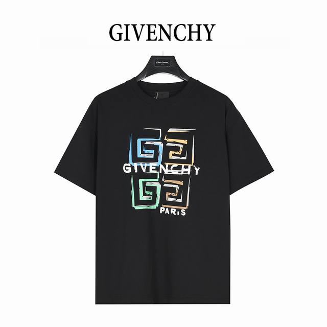 Givenchy Givenchy 25Ss colorful graffiti 3D 4G printed short-sleeved T-shirt use