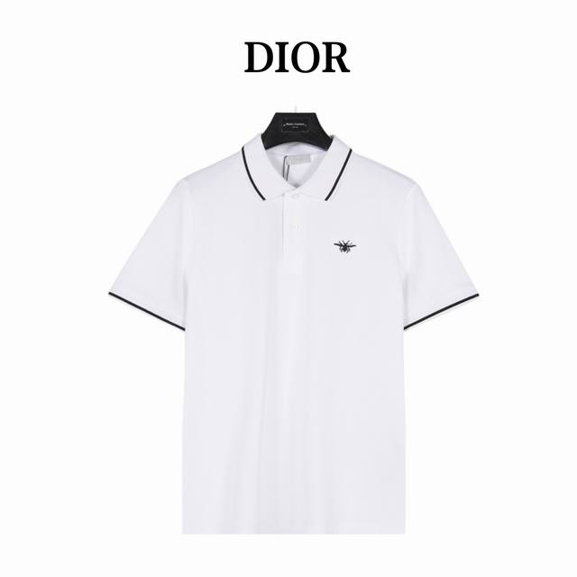 Dior Dior short-sleeved Polo shirt with bee embroidered logo, original quality,