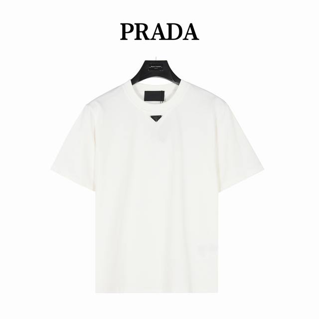 Prada Prada classic collar three iron corner label short sleeves are made of cus
