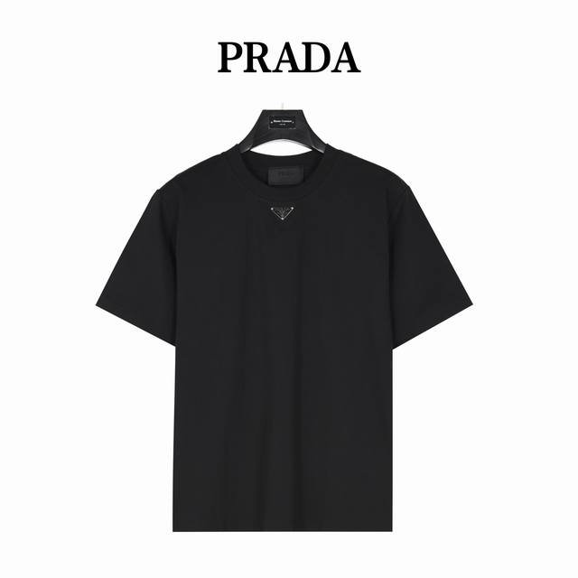 Prada Prada classic collar three iron corner label short sleeves uses customized