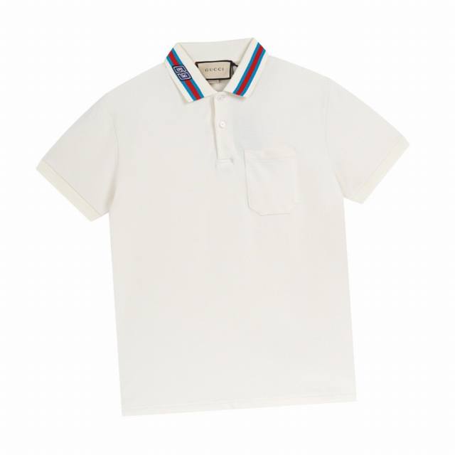 Gucci Summer new Gg chapter embroidered lapel short-sleeved Polo shirt with a mo