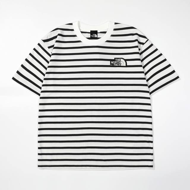 For The North Face Tnf classic embroidered cotton striped short-sleeved T-shirt