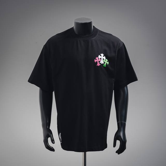 Chrome Hearts Ch Colorful Cross Short Sleeve T-shirt The fabric is made of heavy
