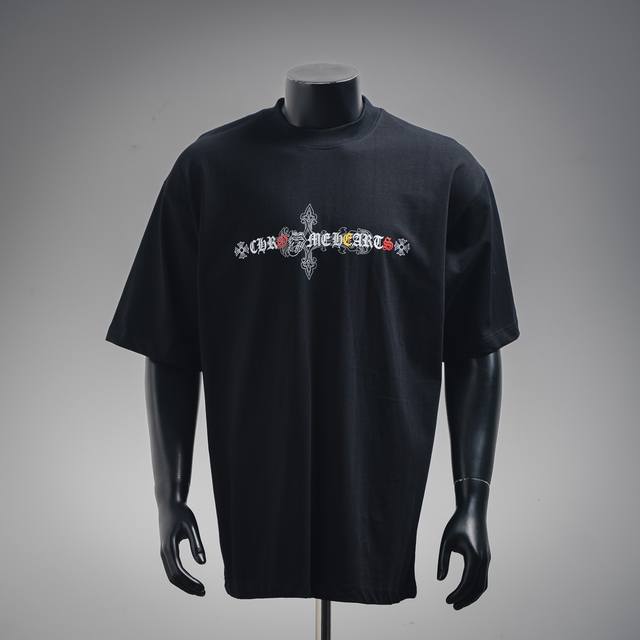Chrome Hearts Ch Short-sleeved T-shirt with Sanskrit print on the chest The fabr