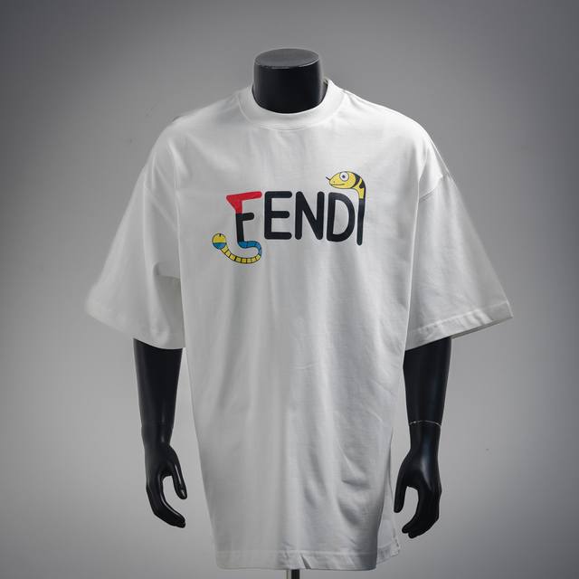 Fendi Fendi 25Ss Snake Year Snake Head Logo Print Short Sleeve T-shirt Made of h