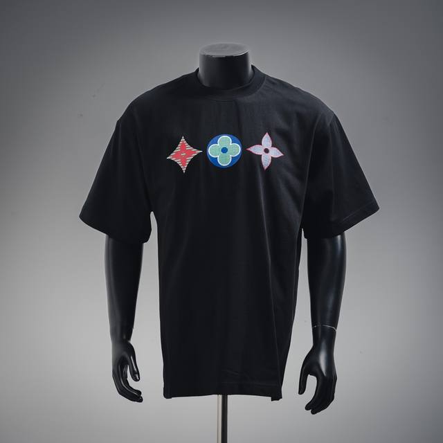Louis Vuitton Lv old flower three-flower print short-sleeved T-shirt The three-f