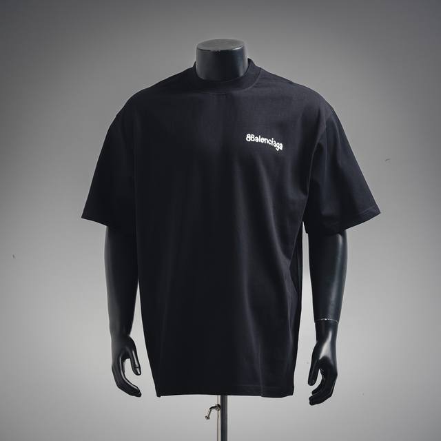 BalenciagaBlcg 24Ss Graffiti small letters printed short-sleeved T-shirt Officia