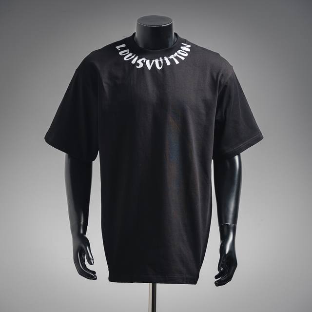 Louis Vuitton 25Ss round neck short-sleeved T-shirt with logo chain on the colla