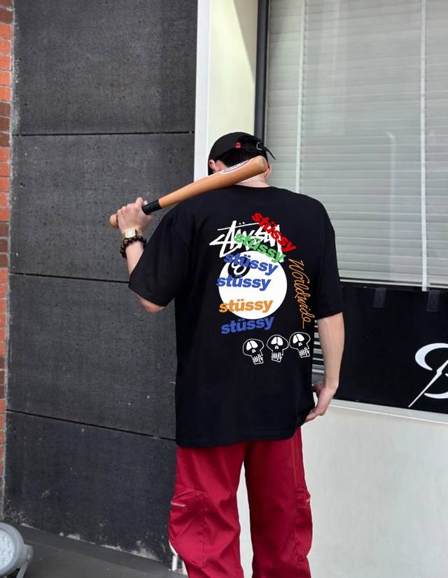 Stussy Stussy street graffiti round neck short sleeve half sleeve T-shirt The fa