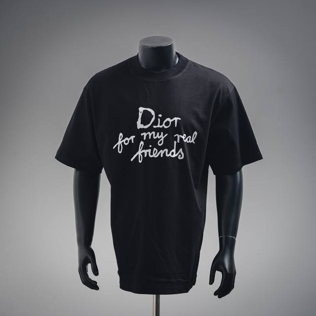 Dior And Hylton Nel co-branded slogan letter logo round neck short-sleeved T-shi