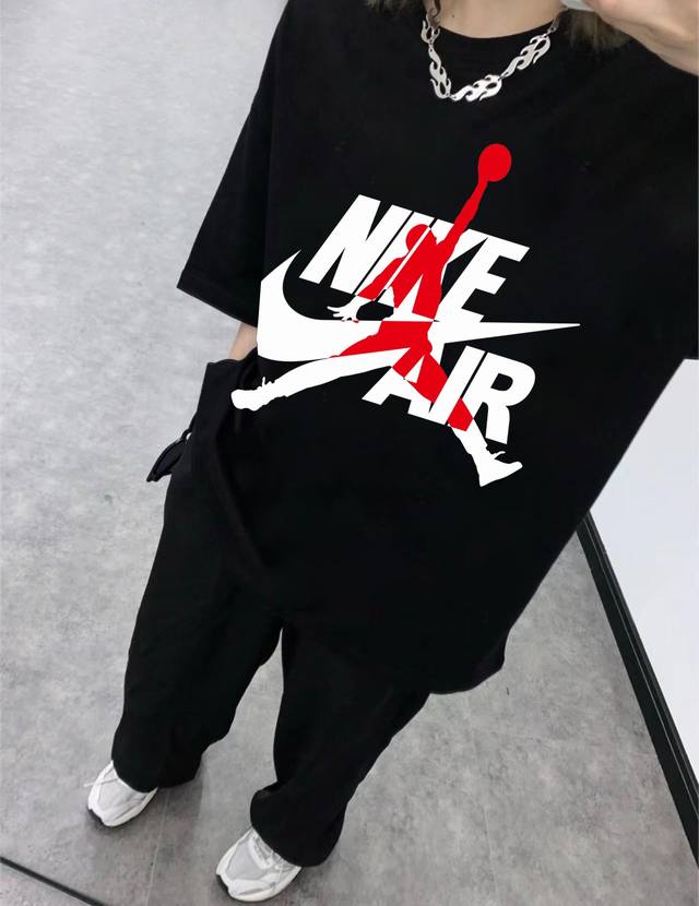 Nike X Air Jordan Nike joint Aj Air Jordan round neck short sleeve half sleeve T