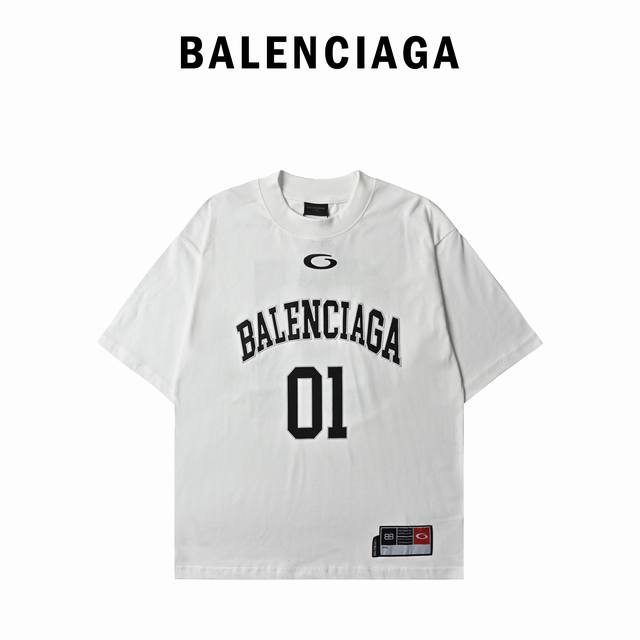 Balenciaga Parisian family 25Ss American letter twill fabric patch embroidery sh