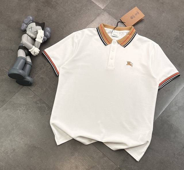 Trendy Burberry Embroidered Polo Shirt Couple Short Sleeve T-shirt Polo Shirt! D