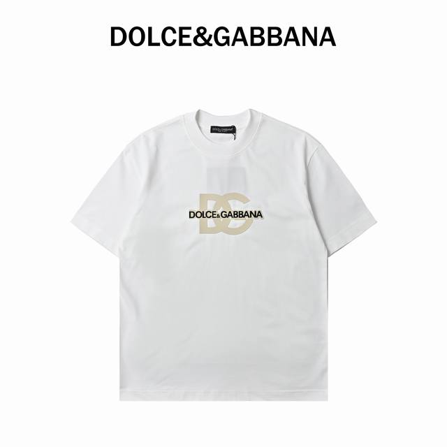 Dolce&Gabbana Logo short-sleeved T-shirt with rubber strips Made of high-quality