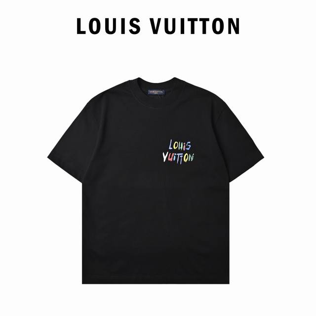 Louis Vuitton Lv Louis Vuitton 25Ss painted graffiti large logo print short-slee