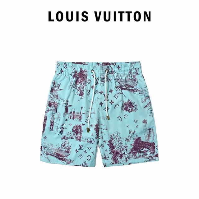 Louis Vuitton 23Ss Park Print Shorts This casual piece is made from lightweight