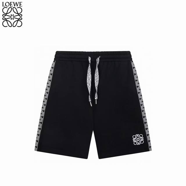 Loewe logo square embroidered shorts Ribbon stitching letter logo embroidery fas