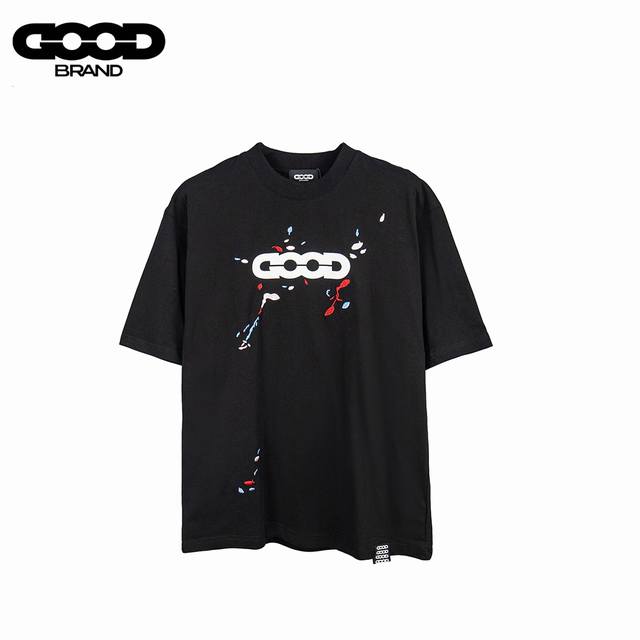 Goodbrand 25Ss printed embroidery spray short-sleeved T-shirt uses custom-dyed t