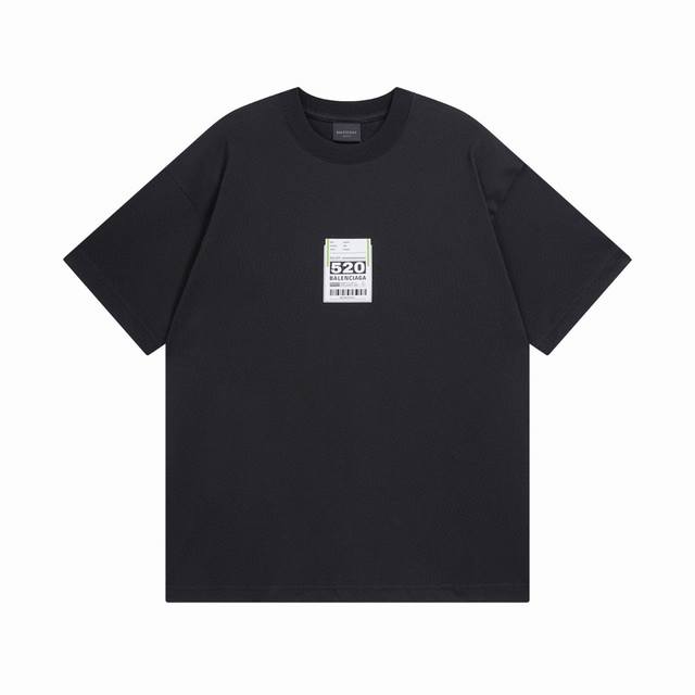 Balenciaga 2025 Ss Latest Label 520 Printed Short Sleeve T-shirt The quality of
