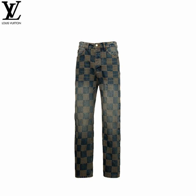 Louis Vuitton 25Ss Checkerboard Vintage Denim Pants This classic denim jacket fe