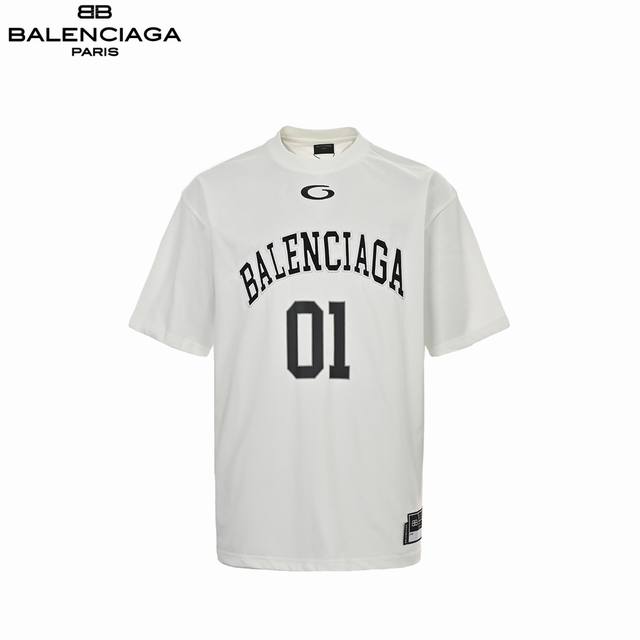 Balenciaga 25Ss basketball embroidery No. 01 printed short sleeves Using importe