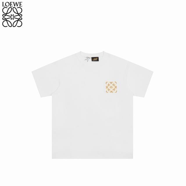 Loewe 24Ss Rubik's Cube Flocking Logo Short Sleeve The fabric has been shrunk tw