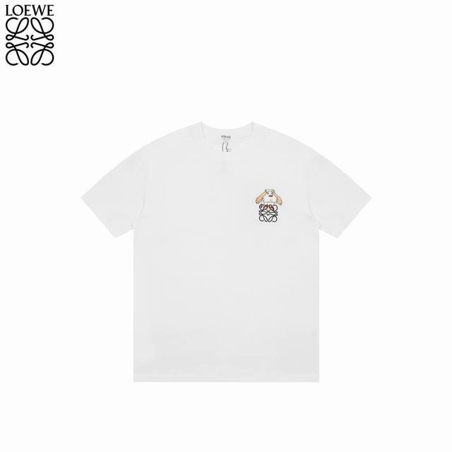 Loewe 24Ss Xun and Qianxun Ponytail Dog Short Sleeves The fabric has been shrunk