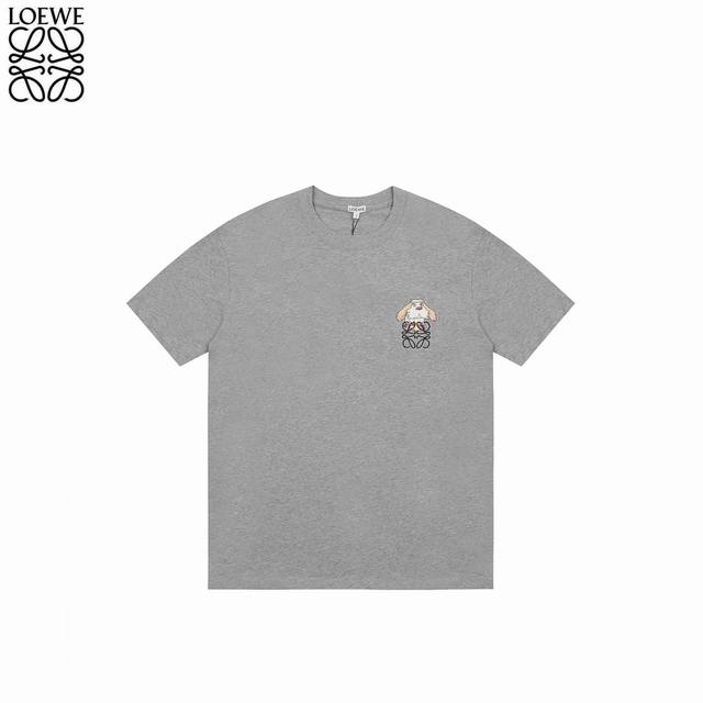 Loewe 24Ss Xun and Qianxun Ponytail Dog Short Sleeves The fabric has been shrunk