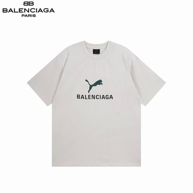 Balenciaga&Puma joint printed washed short-sleeves Ss26 latest model. Developed