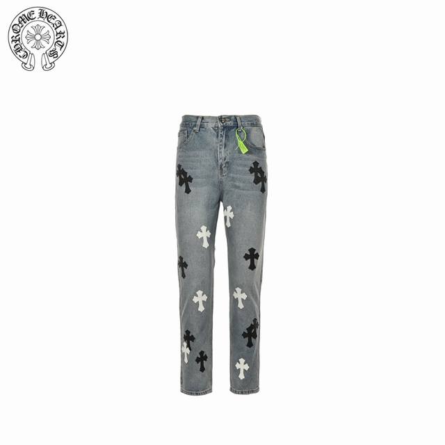 Chrome Hearts 25Ss Classic Leather Label Cross Jeans Ch Classic Leather Label Cr