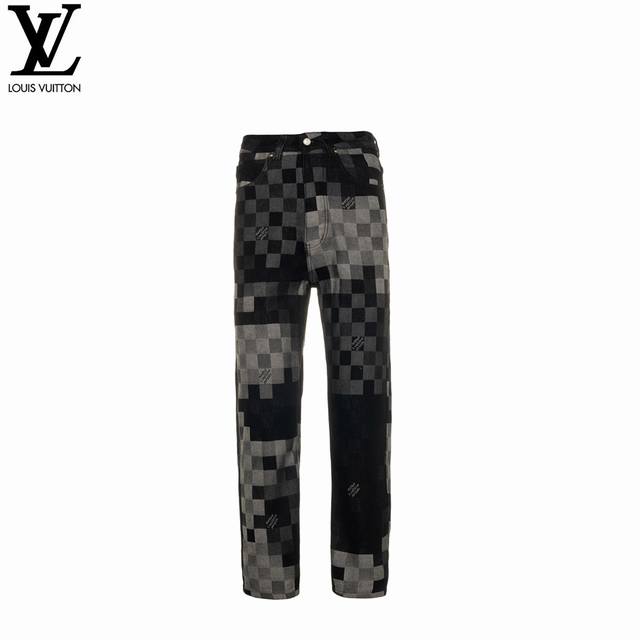 Louis Vuitton Louis Vuitton Pharrell co-branded mosaic checkerboard jeans The co