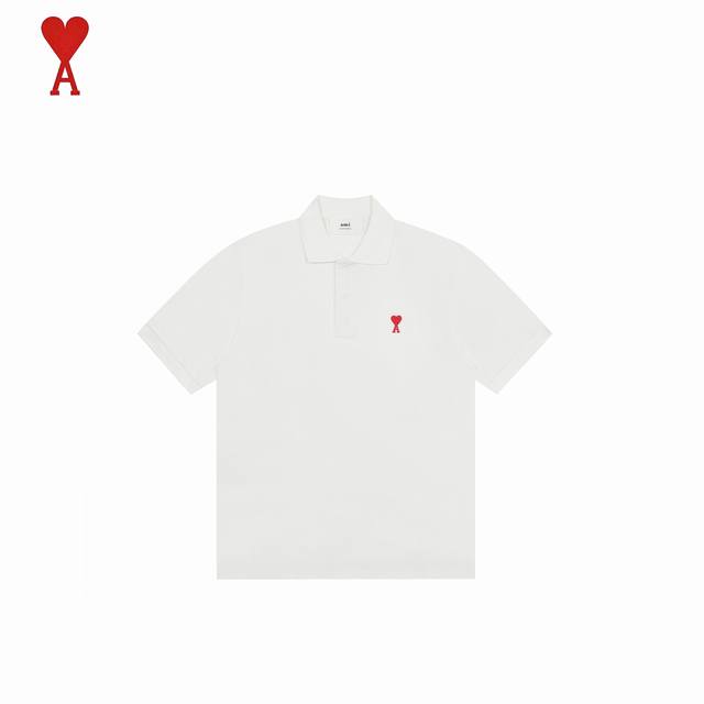 Ami Paris Heart Embroidery Polo Short Sleeves A classic, simple and versatile hi