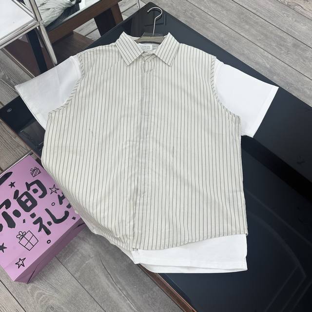 Exclusive Maison Margiela 2025 Spring/Summer New Designer Reversible Shirt Half