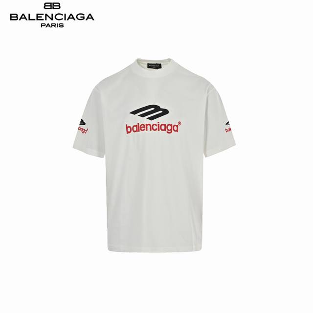 Balenciaga 24Ss front and back embroidered M short sleeves The fabric is woven b
