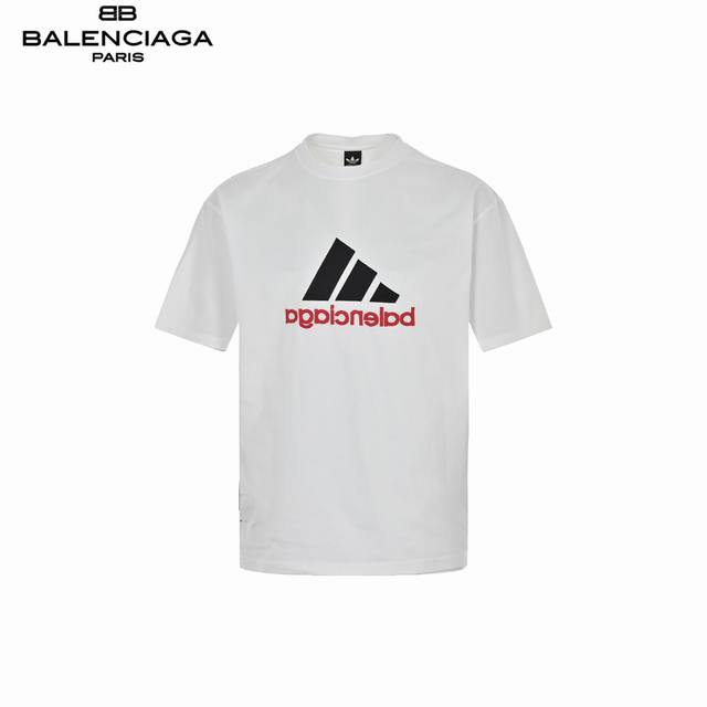 Balenciaga Balenciaga & Adidas mirror embroidered short sleeves are made of 32-c