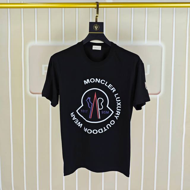 M*Ncler Moncler 2025 spring and summer new original men's round neck short-sleev