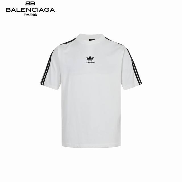 Balenciaga Parisian family & clover three-bar drop shoulder short sleeves Made o