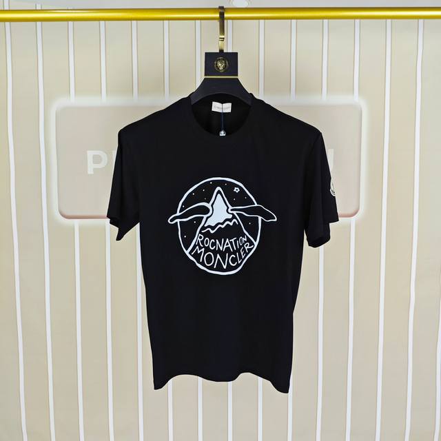 M*Ncler Moncler 2025 spring and summer new original men's round neck short-sleev