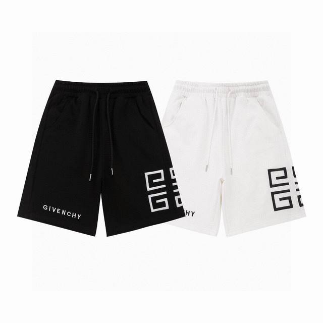Givenchy2025Ss 3D embroidery casual couple loose cotton terry shorts The highest